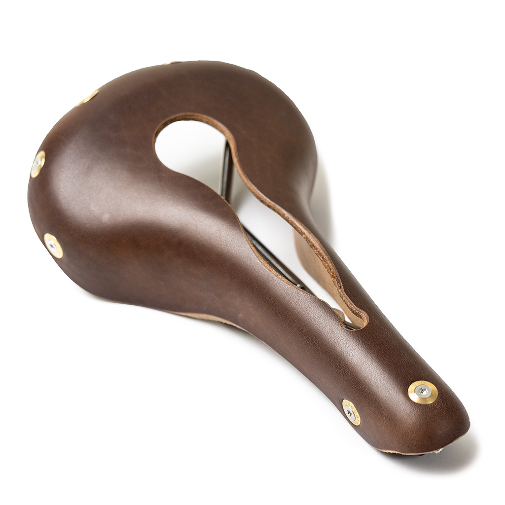 *GILLES BERTHOUD* aravis open leather saddle (brown)