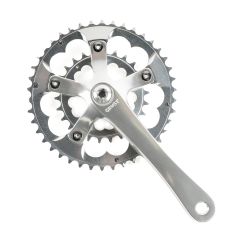 Blue Lug YMC-W 3 Bolt Double Crank Set Silver 170mm 46/30T