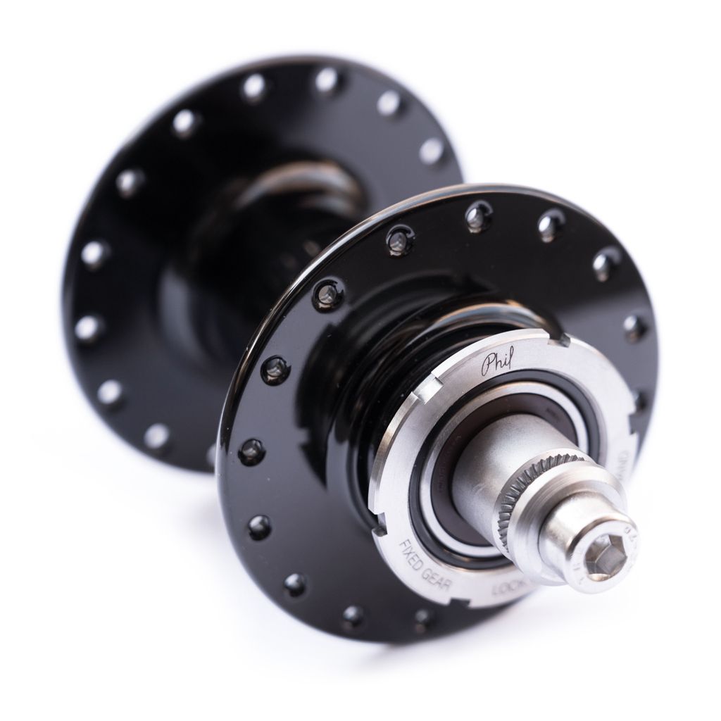 *PHILWOOD* high flange track hub rear (black/fix&free)