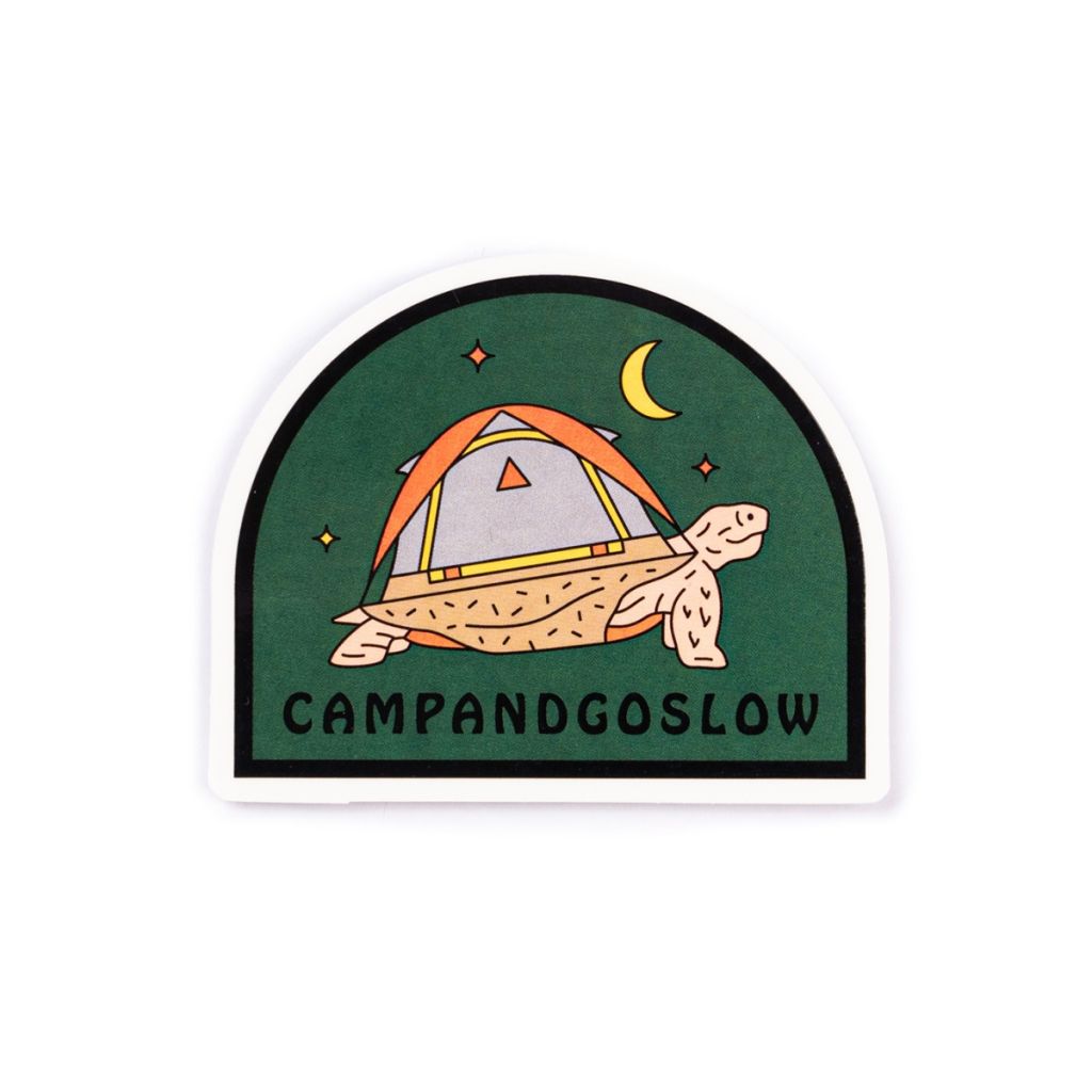 *CAMP AND GO SLOW* tortoise sticker