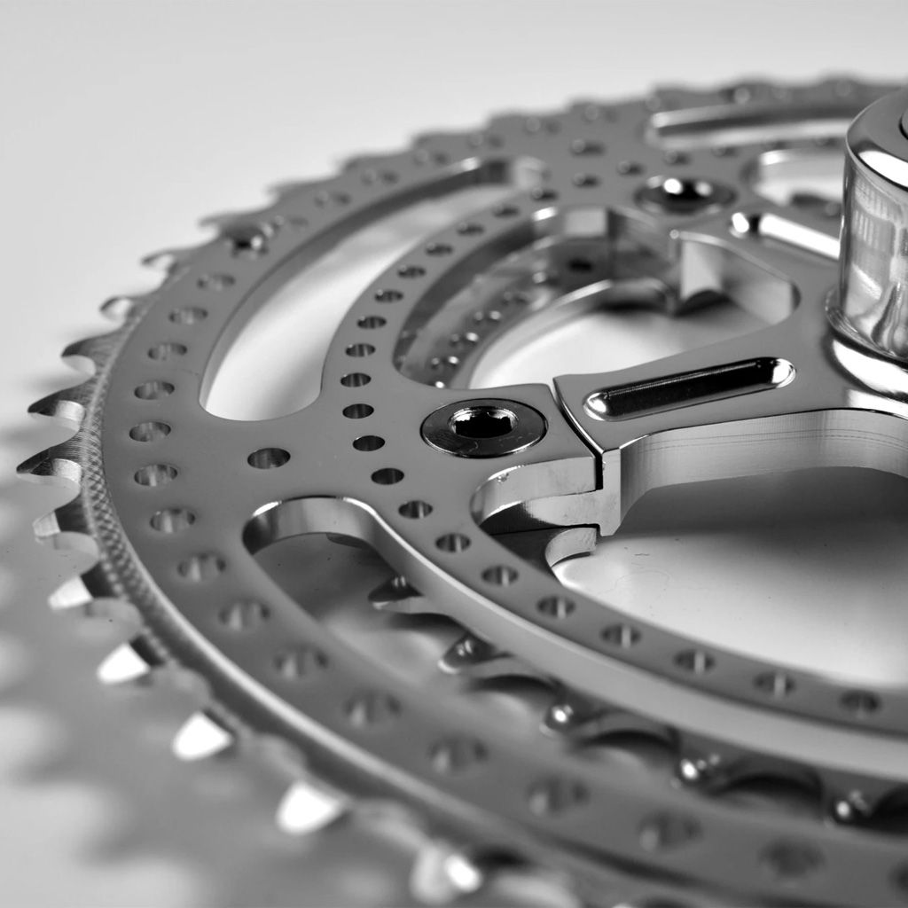 VELO ORANGE* grand cru drillium 110 fluted double crankset