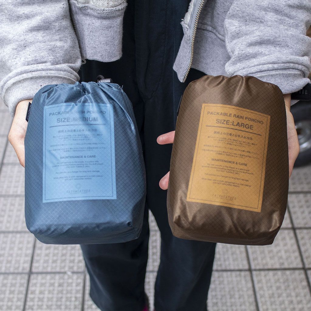 FAIRWEATHER* packable rain poncho (coyote brown) - BLUE LUG
