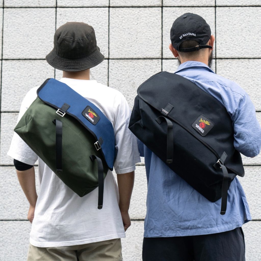 DE MARTINI* 3602 messenger bag (canvas black/orange) - BLUE