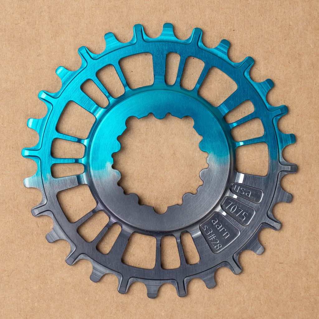 *AARN* direct mount 1x chainring (black and teal)