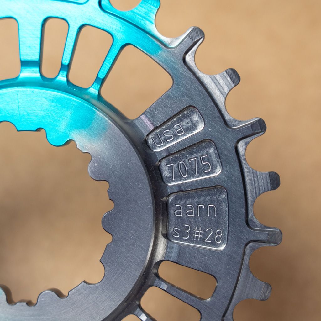 *AARN* direct mount 1x chainring (black and teal)