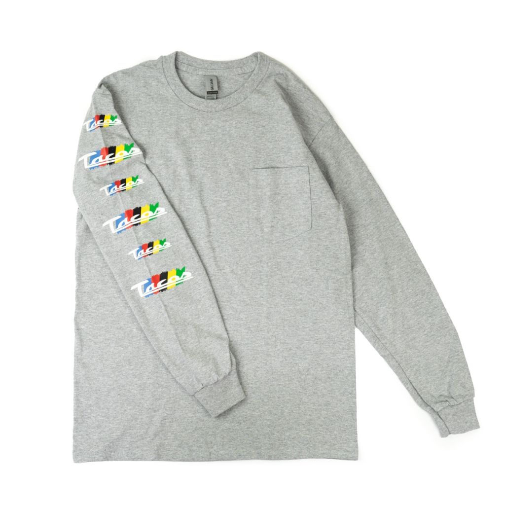 100 TACOS×BLUE LUG* long sleeve t-shirt (gray) - BLUE LUG GLOBAL