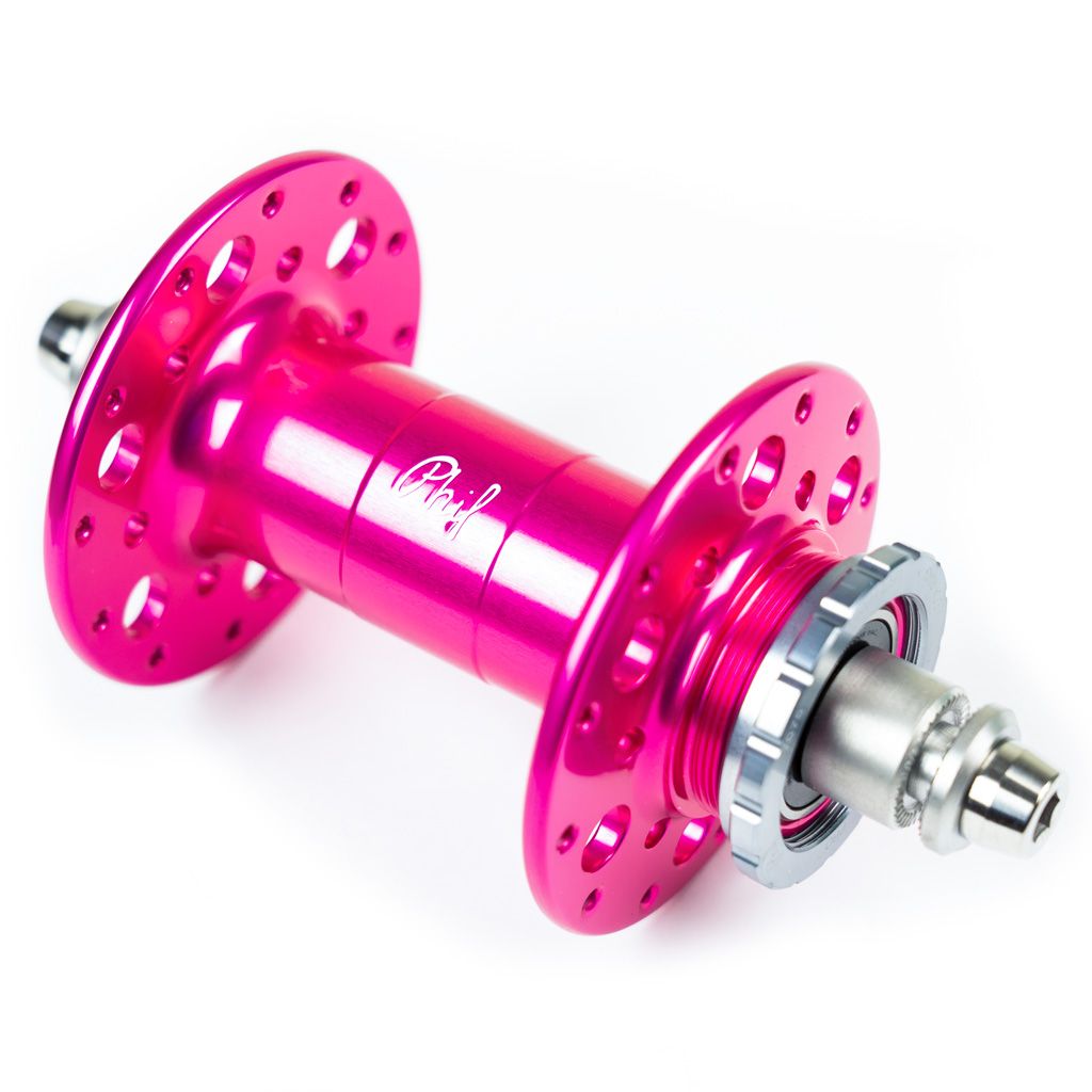 PHILWOOD* Pro high flange track hub rear (pink) - BLUE LUG GLOBAL