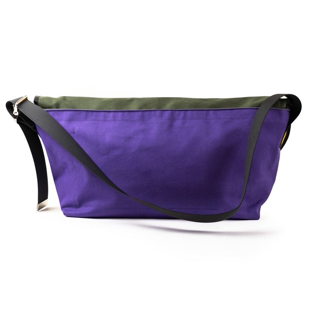 *DE MARTINI* 3602 messenger bag (canvas purple/olive) - BLUE