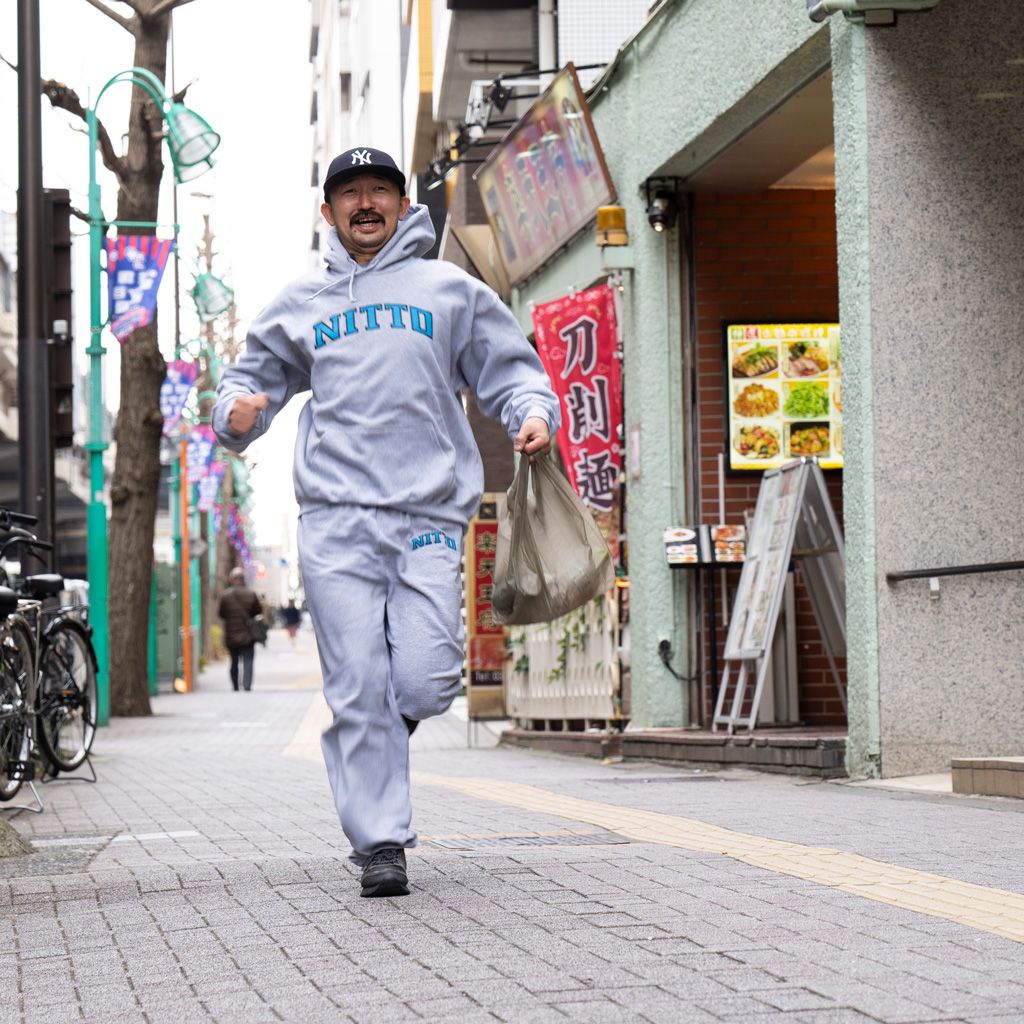 NITTO* sweat pants (college logo/heather gray) - BLUE LUG