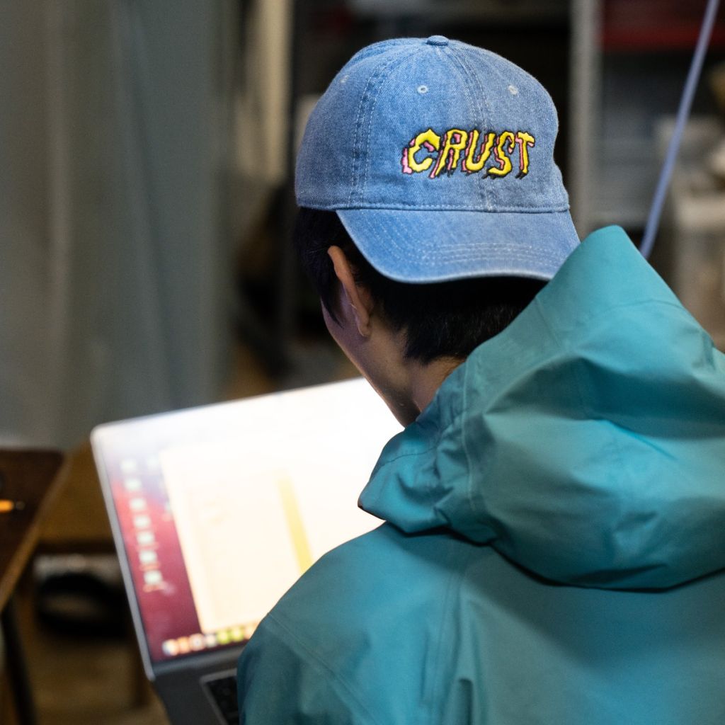 *CRUST BIKES* crust embroidered hat (denim)