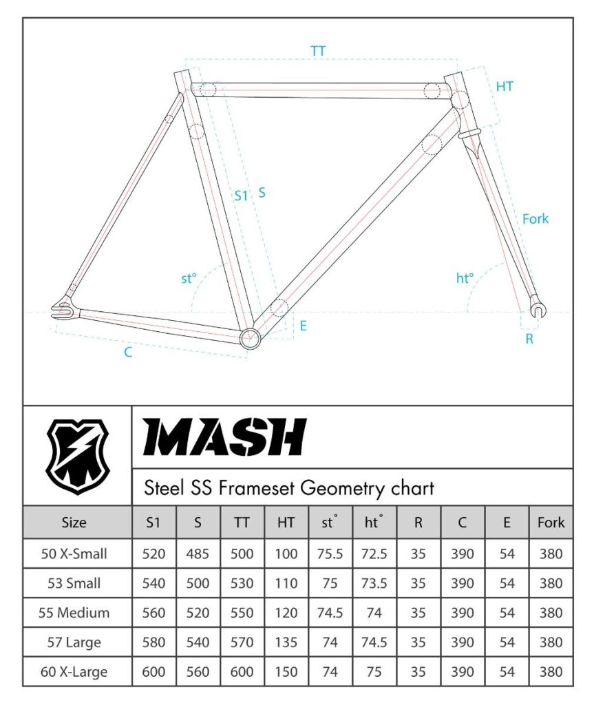 MASH* steel frame set (orange/yellow fade) - BLUE LUG GLOBAL ONLINE STORE