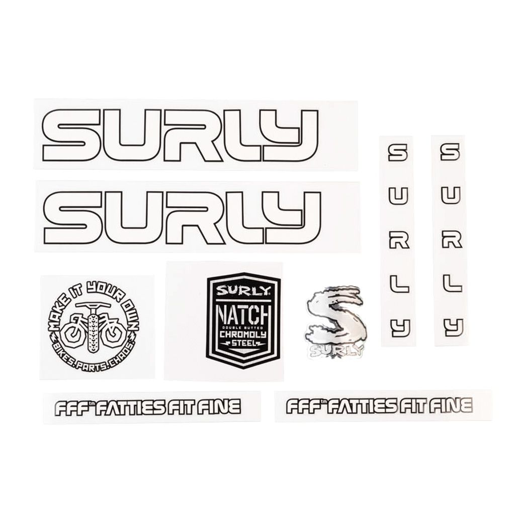 Surly Cross Check Frame Decal Set - White, with Scissors - Modern Bike
