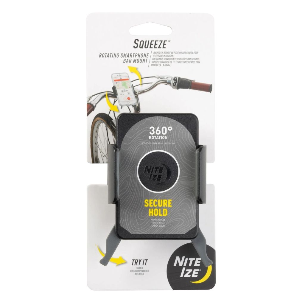 NITE IZE* squeeze rotating smartphone bar mount (black NITE IZE* squeeze rotating smartphone bar mount (black