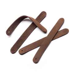 *BLUE LUG* leather zipper pulls (brown)
