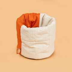 *BLUE LUG* pot pot round (orange/brown check)