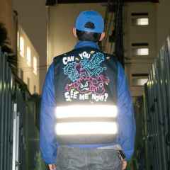 *BONESHAKER MTB×BLUE LUG* can you see me now vest (black)