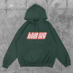 *BLUE LUG* glow letter hoodie (forest green)