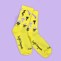 *SWIFT INDUSTRIES* campout 2026 socks (lime yellow)