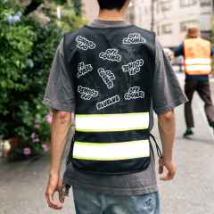 *OFF COURSE×BLUE LUG* side by side kangaroo safety vest (black)