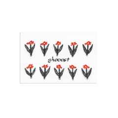 *GHOOOST* transfer sticker (black flowers)