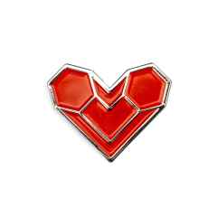 *BLUE LUG* rokkaku heart pins (silver)