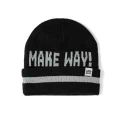 *BLUE LUG* reflective attention beanie (black)