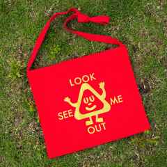 *PEACE SPORTS* safety triangle musette and zine (red)　