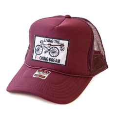 *CRUST BIKES* crooked trucker cap (burgundy)
