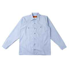 *BLUE LUG* box cut mechanic shirt (blue gray/stripe)
