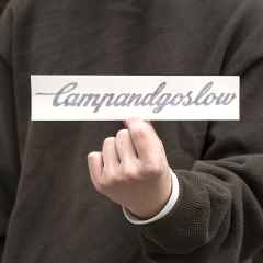 *CAMP AND GO SLOW* die cut sticker 9inch (black)