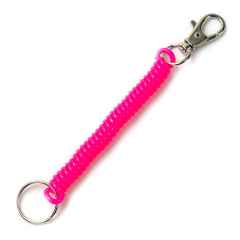 *SUPER COIL* clip on key coil (neon pink)