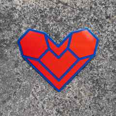 *BLUE LUG* Rokkaku Heart sticker