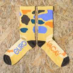 *TEAM DREAM* 3.0 cow socky (golden tan/blue/orange)