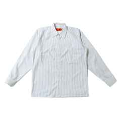 *BLUE LUG* box cut mechanic shirt (white charcoal stripe)