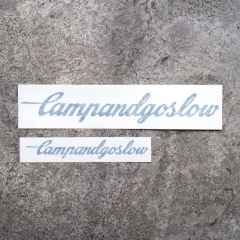 *CAMP AND GO SLOW* die cut sticker (blue)