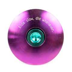 *STRIDSLAND* titanium top cap (purple/green bolt)