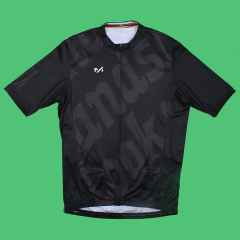 *LOOK MUM NO HANDS* stretch cycling jersey (black)