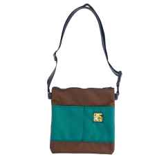 *TAXI BAGS* pouch with strap (L/brown/teal)