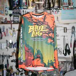 BLUE LUG* long sleeve loser tech tee (orange/green) - BLUE