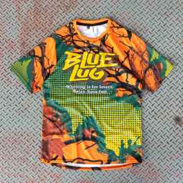BLUE LUG* short sleeve loser tech tee (orange/green) - BLUE LUG