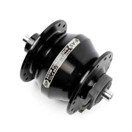 SHUTTER PRECISION* SV-8-FC dynamo hub for Brompton (black/28H