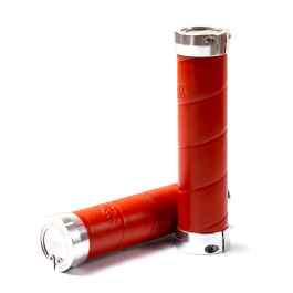 Brooks Slender Leather Grips - 130mm - Honey Brown & Silver