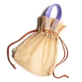 BLUE LUG* roll kinchaku bag (mesh beige) - BLUE LUG GLOBAL ONLINE