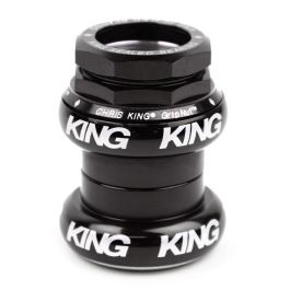 Casque Chris King Vintage 1 1/8" Threadless – Sans Logo, Argent, Édition Rare (Cups Pré-Logo)