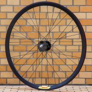 PHILWOOD* high flange track hub front (black) - BLUE LUG