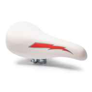 KUWAHARA* lightning saddle (black/yellow/red) - BLUE LUG