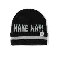 *BLUE LUG* reflective attention beanie (black)