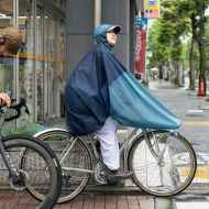 *FAIRWEATHER* packable rain poncho (cordura rip/navy/slate blue)
