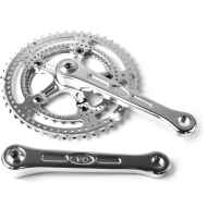 *VELO ORANGE* grand cru drillium 110 fluted double crankset (silver)