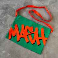 *MASH* musette bag (green/orange)
